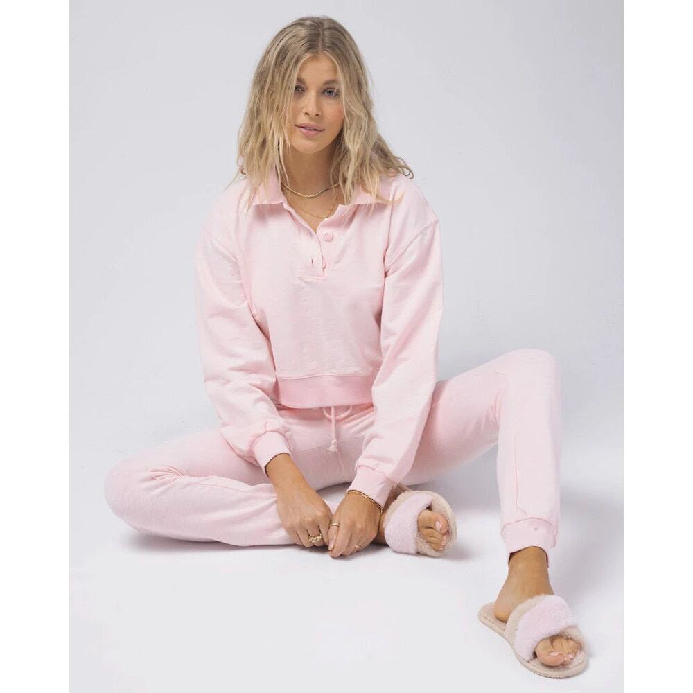 New L*Space Livin Is Easy Pullover Long Sleeve Top Rose Quartz Women's Large NWT